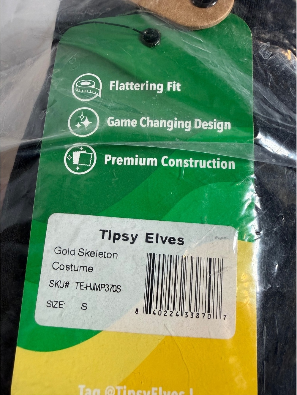 NWT Tipsy Elves Men's Gold Skeleton Costume Size Small - Picture 7 of 11